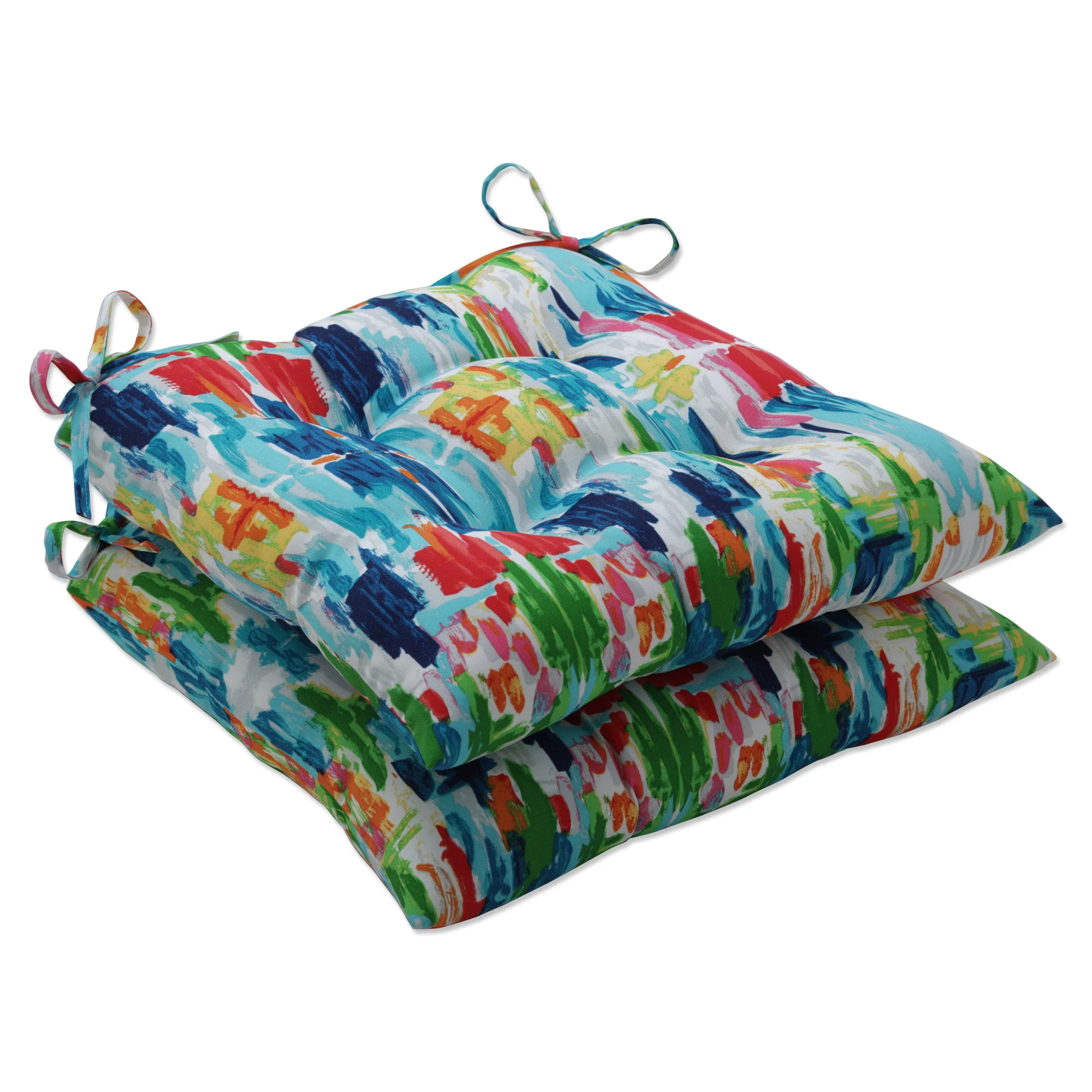 Abstract Reflections Multi Square Tufted Seat Cushions