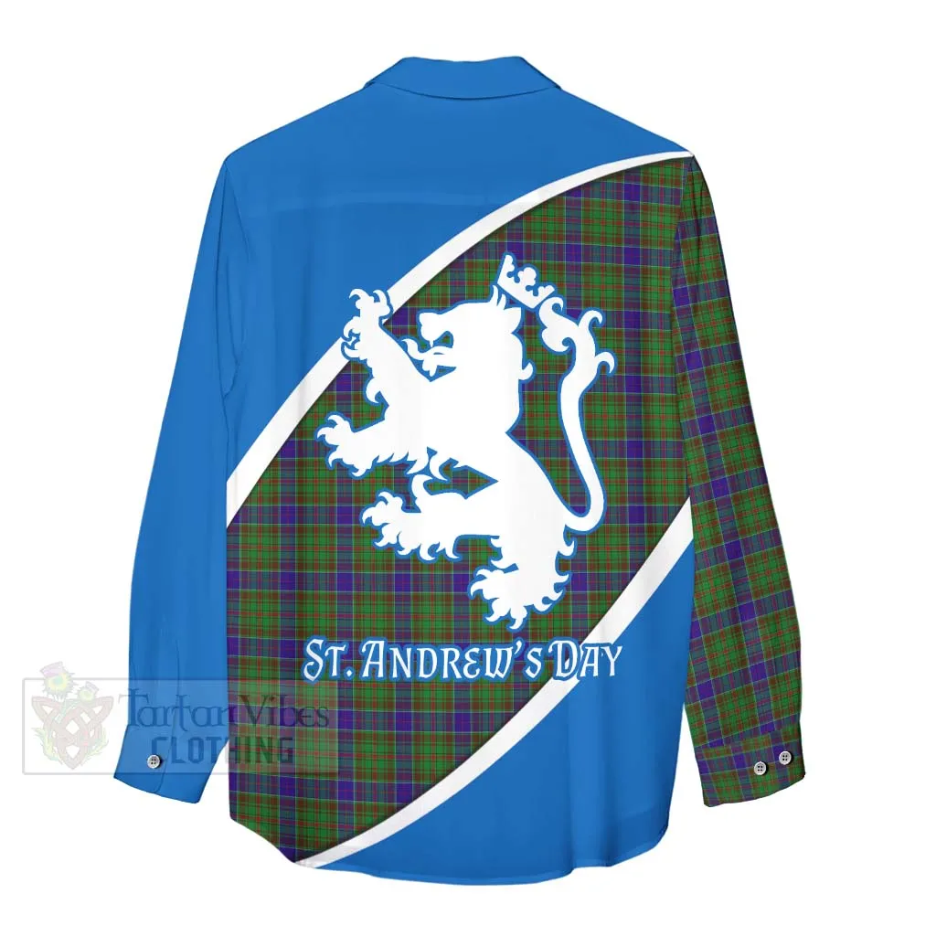 Adam Family Crest Tartan Women's Casual Shirt Celebrate Saint Andrew's Day in Style