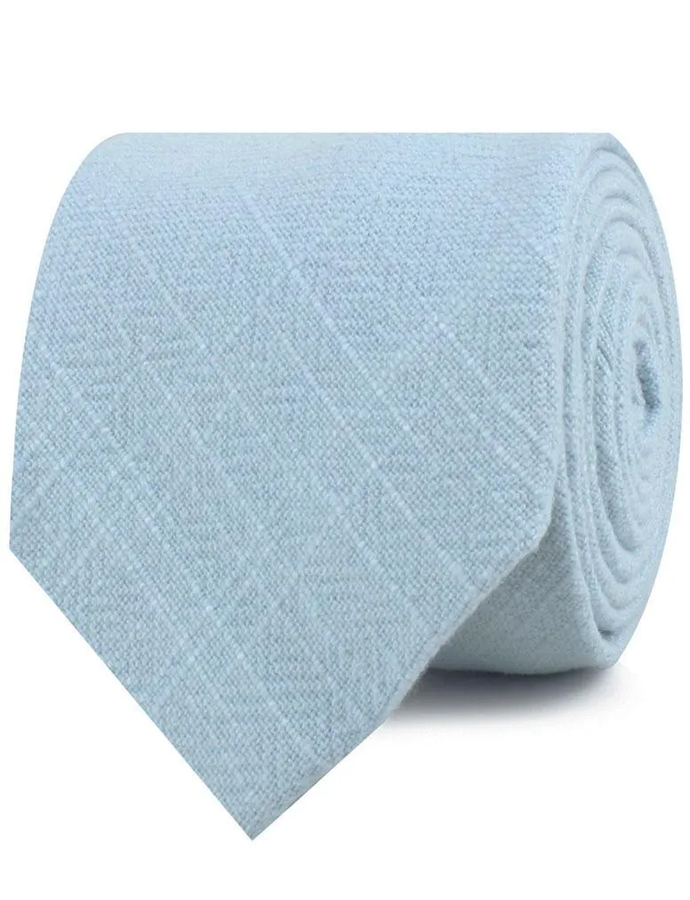 Argentinian Ice Blue Linen Necktie