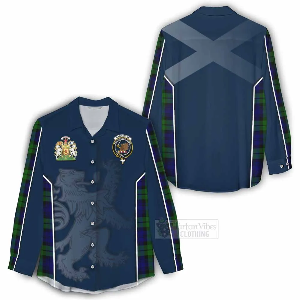 Bannatyne Tartan Women's Casual Shirt with Family Crest and Lion Rampant Vibes Sport Style