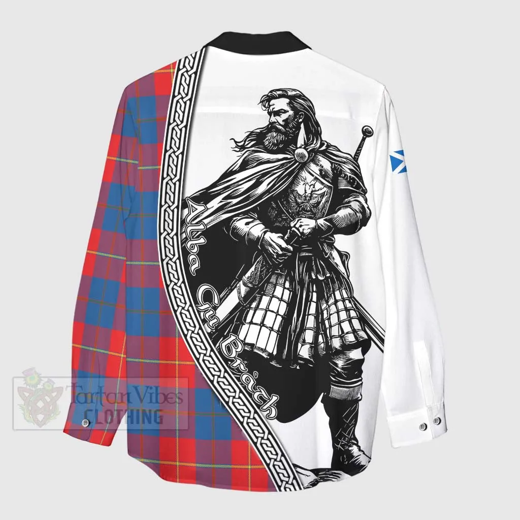 Blane Tartan Clan Crest Women's Casual Shirt with Highlander Warrior Celtic Style