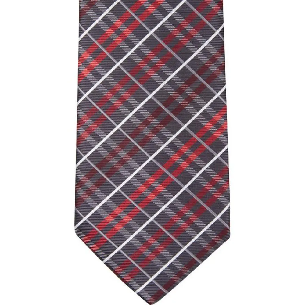 BT-12  Black, Gray, White and Red Plaid