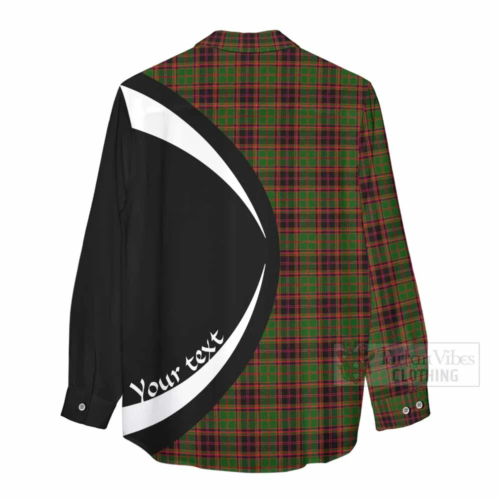 Buchan Tartan Women's Casual Shirt with Family Crest Circle Style