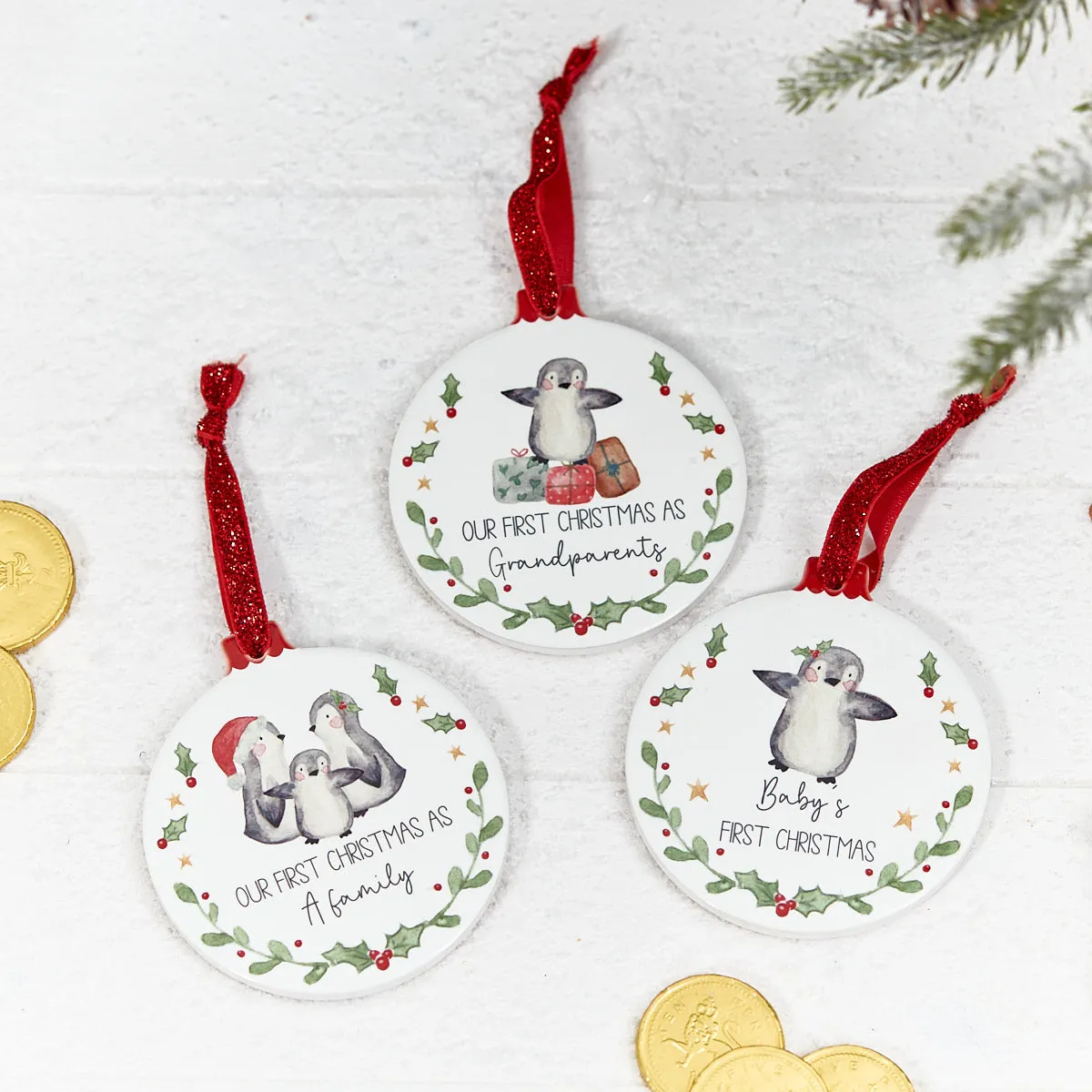 Ceramic First Christmas hanging decoration (3 styles)