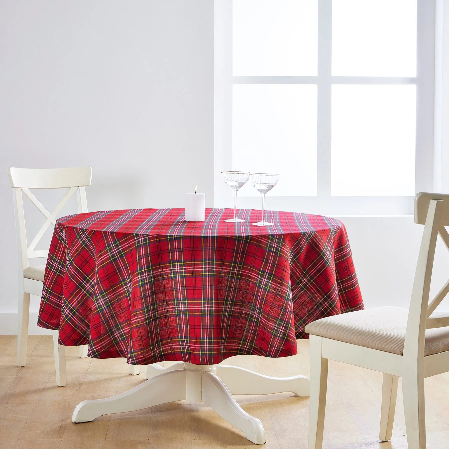 Classic Tartan Plaid Round Tablecloth