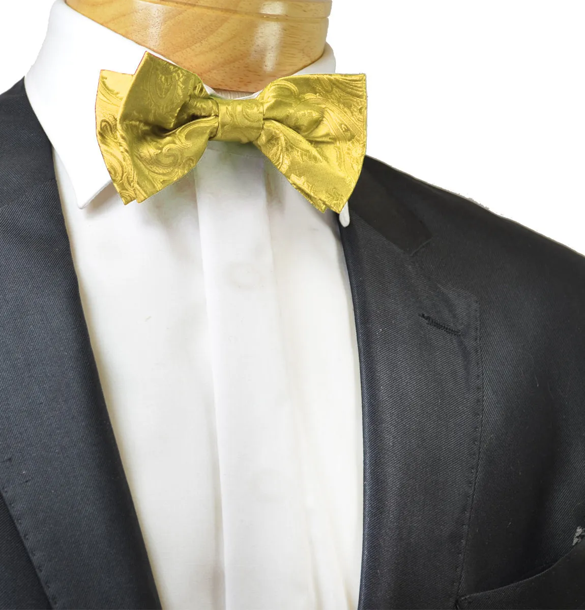 Classic Yellow Paisley Bow Tie