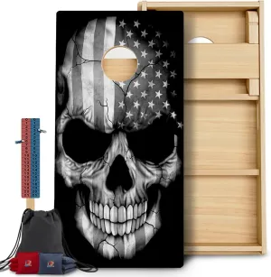 CornholeGamesUSA Pro Cornhole Boards Set | Made in USA | 3/4 Baltic Birch | No Bounce | Triple Thick Legs | Two Brace & Handles, Tournament 2x4 Regulation Set with Score Tower & Cornhole Bags