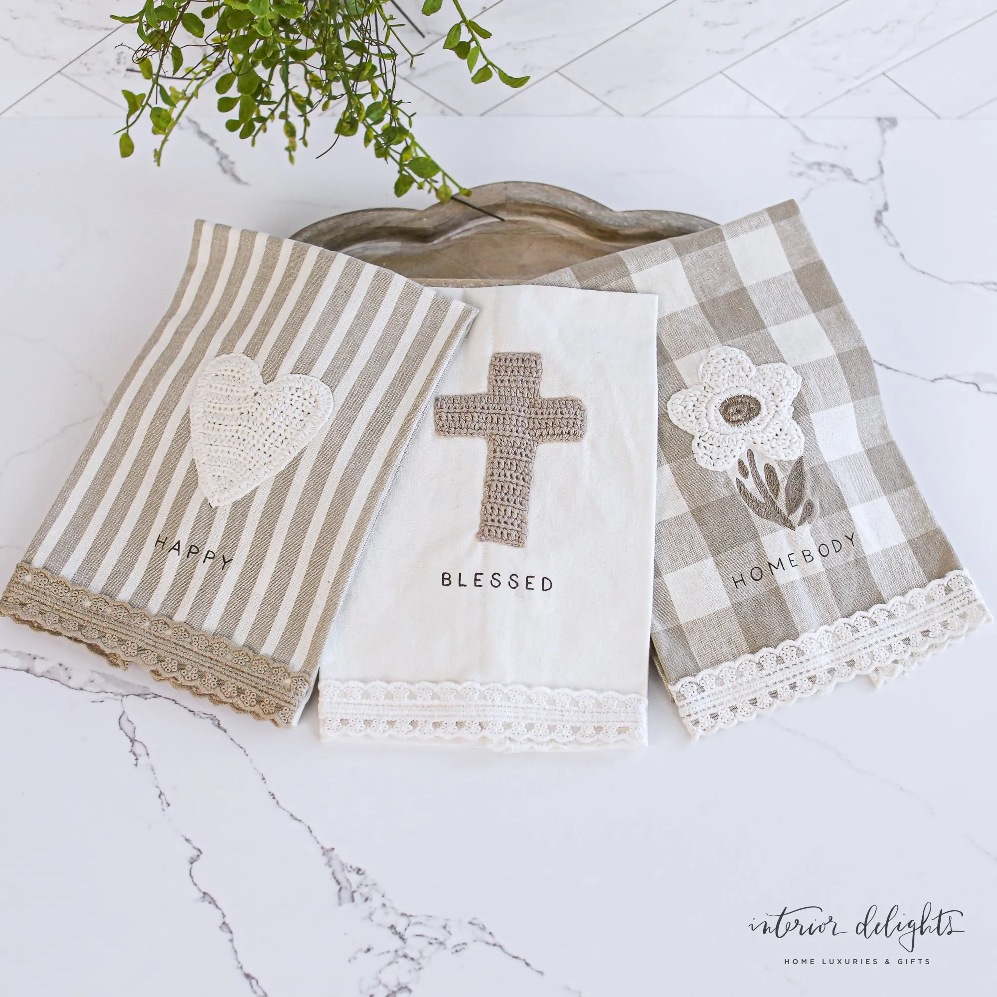 Crochet Trim Towels- 3 Styles