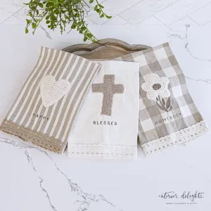 Crochet Trim Towels- 3 Styles