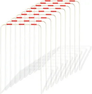 Croquet Wickets Replacement, Set of 9, Heavy Duty Thick Steel Wire with White Plastic Coating, 11 x 6.7, for Families Backyard Lawn Outdoor Game