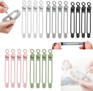 Data Cable Organizer, 2024 Upgrade Silicone Headphone Organizer, Silicone Cable Ties Reusable Cable Management Organizer Multipurpose Elastic Cord Organizer for Bundling and Fastening Cable (20Pcs)