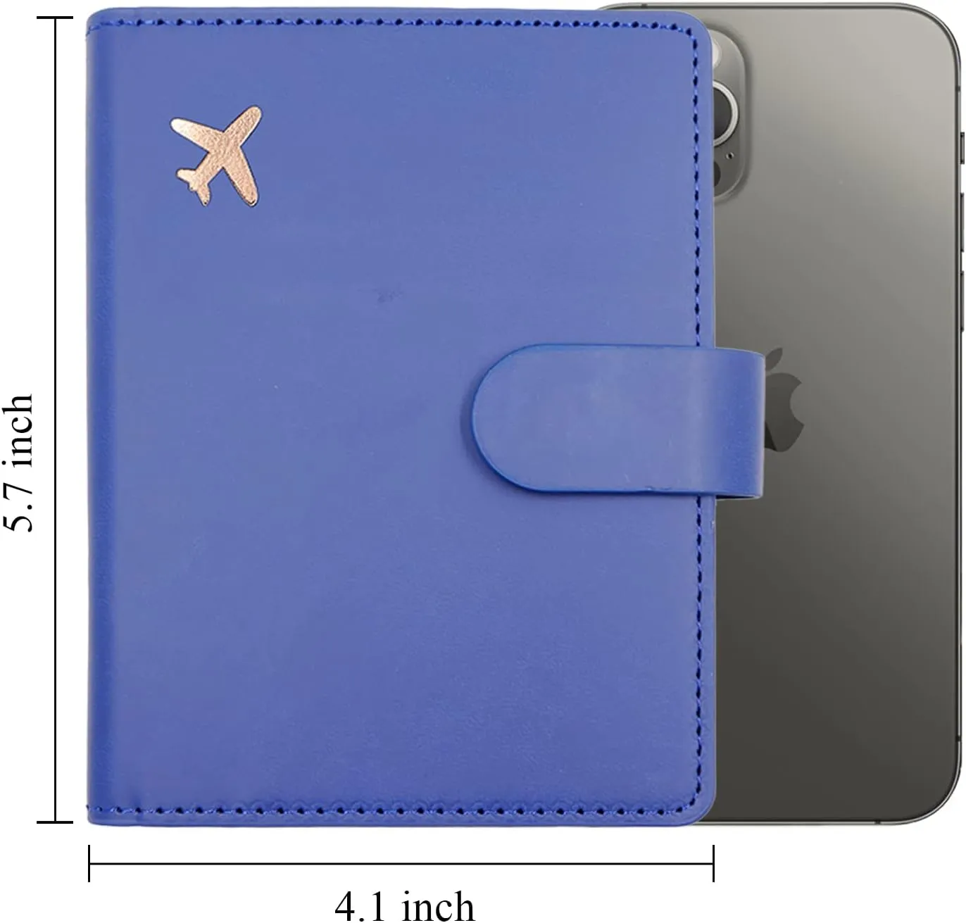 Deziliao Passport Wallet, Blue, Unisex, Faux Leather, Waterproof, Rfid Blocking, Slim, Lightweight, 20 Inch