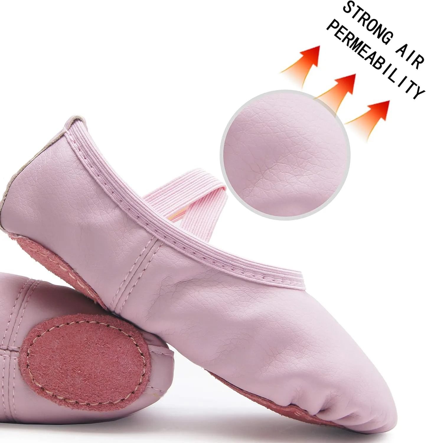 DIPUG Ballet Shoes for Girls Toddler Dance Slipper PU Leather Kids Ballerina Shoe