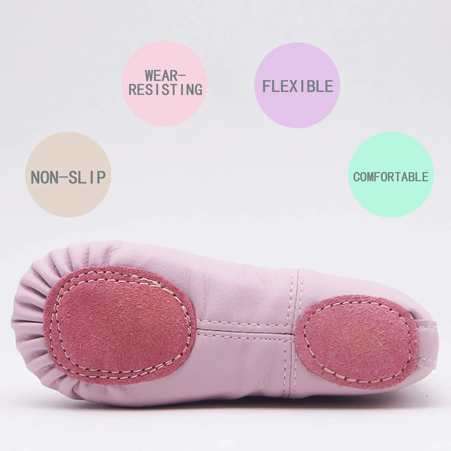 DIPUG Ballet Shoes for Girls Toddler Dance Slipper PU Leather Kids Ballerina Shoe