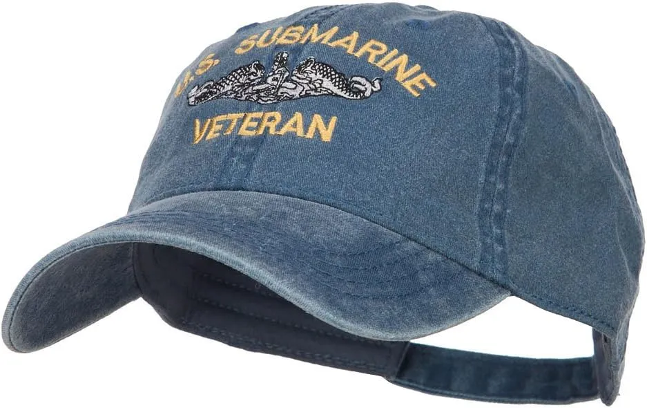 e4Hats.com US Submarine Veteran Military Embroidered Washed Cap