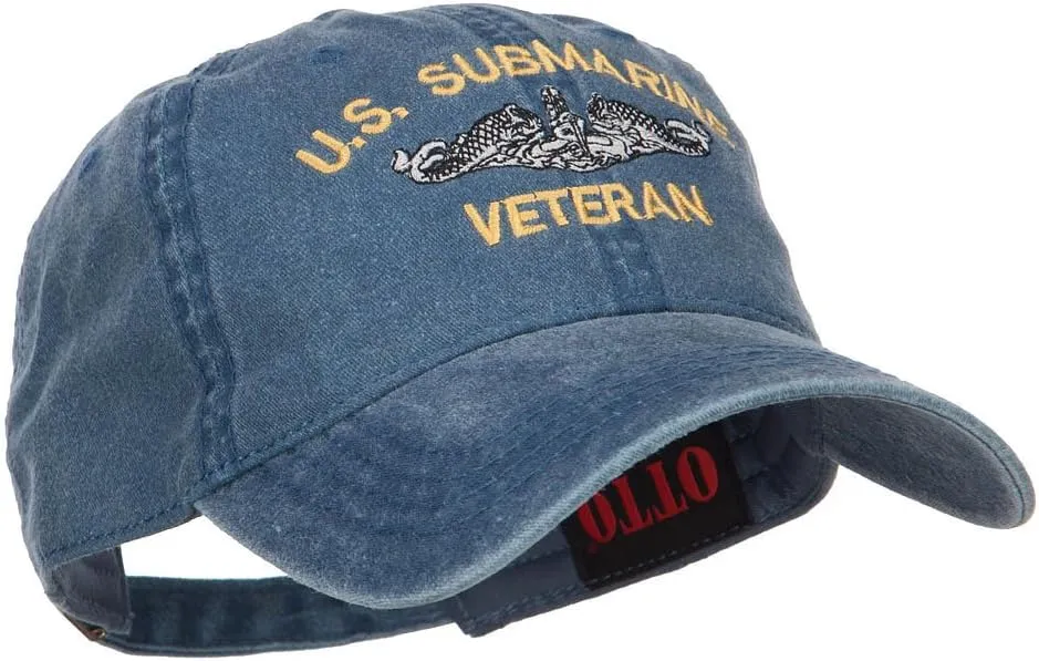 e4Hats.com US Submarine Veteran Military Embroidered Washed Cap