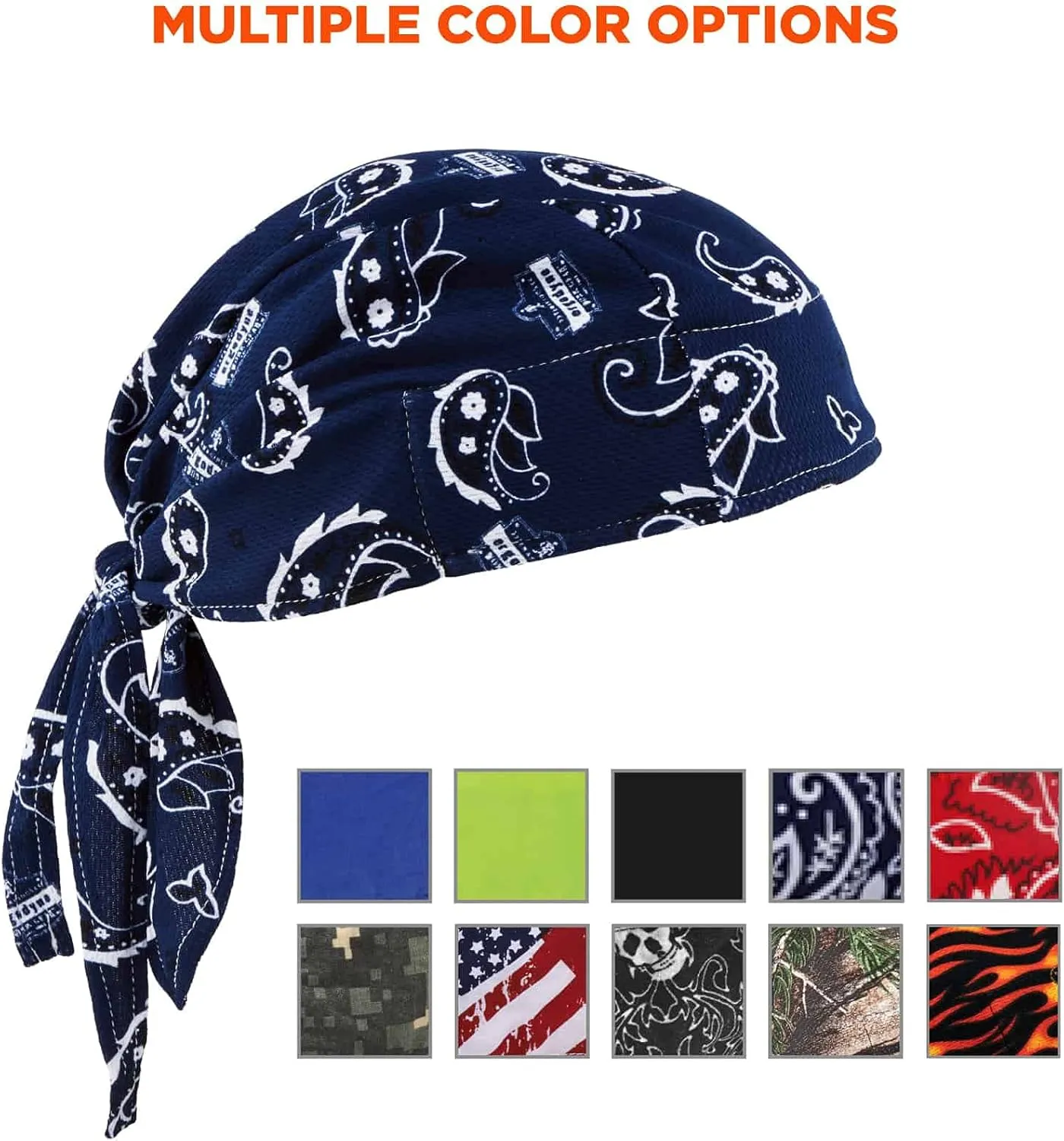 Ergodyne Chill Its 6615 High-Performance Bandana Do Rag - Terry Cloth Sweatband