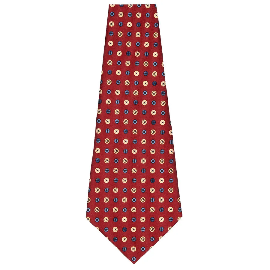 Floral Printed Silk Bespoke Tie - Cherry
