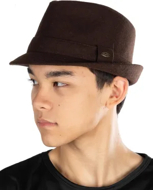 Funky Junque Men's Classic Vintage Fedora Premium Wool Hat - Adjustable Short Brim, Small & Large Sizes, Easter Sunday Styles
