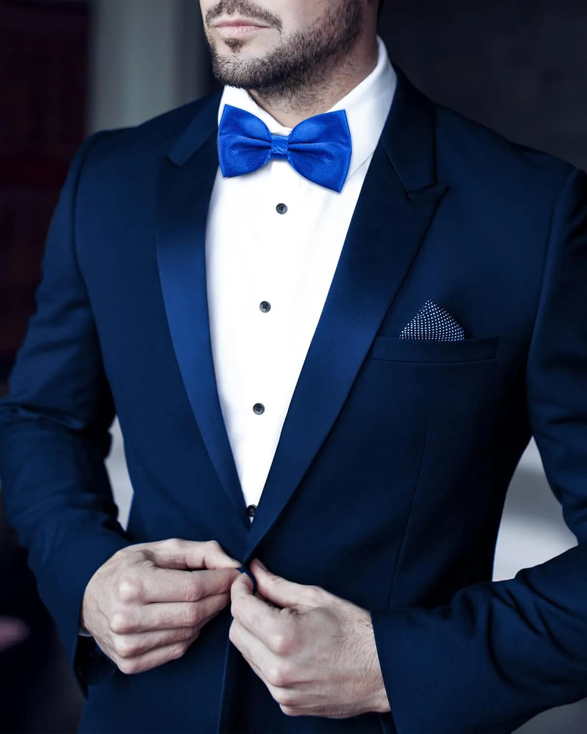 Geyoga 24 Pieces Men's Bow Ties Formal Satin Solid with Adjustable Neck Band Bow Ties for Men