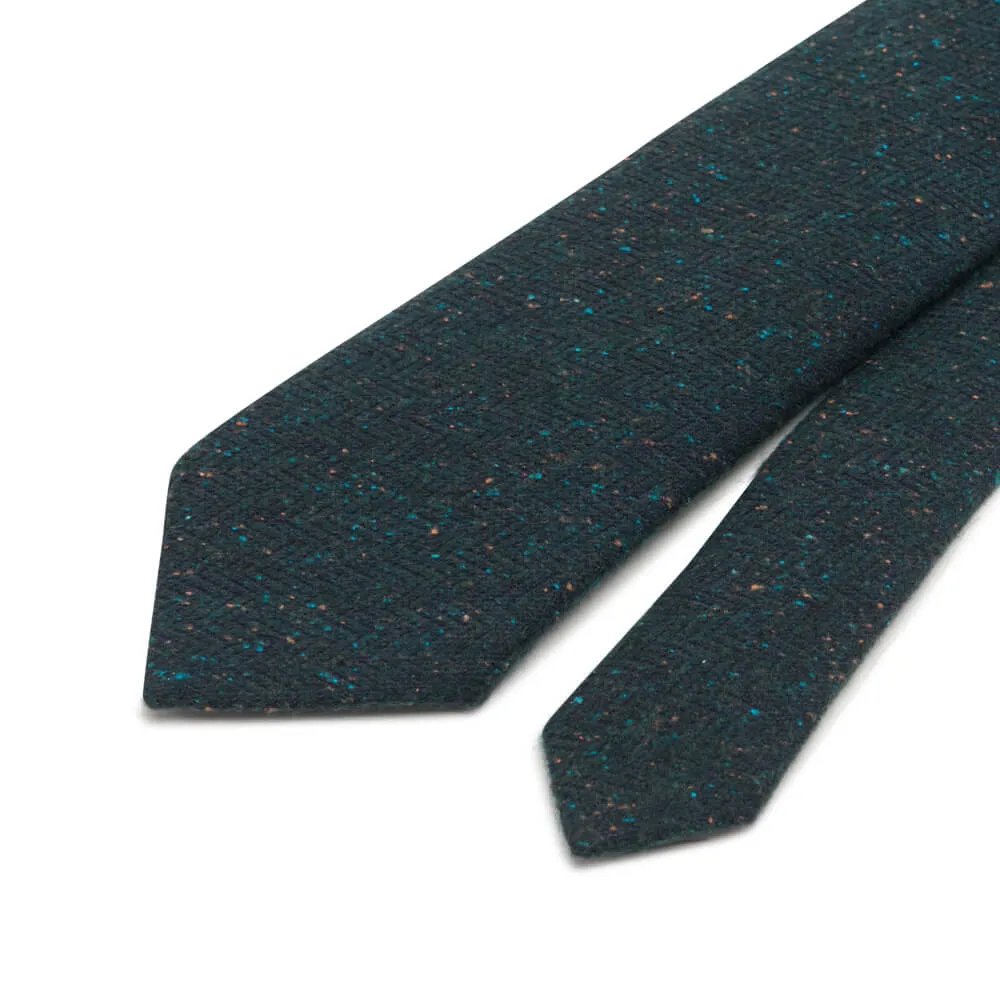 Green Donegal Cotton Silk Wool Tie