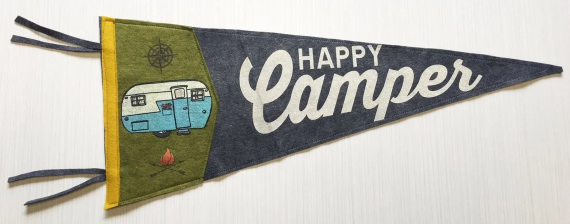 Hand Made Vintage Felt Pennants 12 x 32