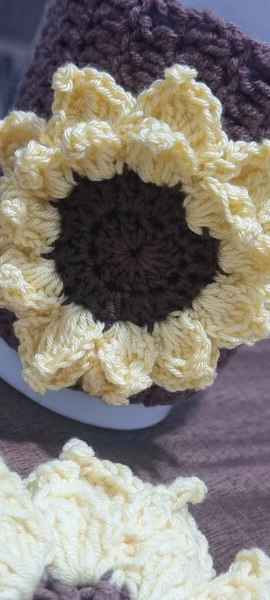 Handmade by rf Sunflower Mug Cover and Coaster