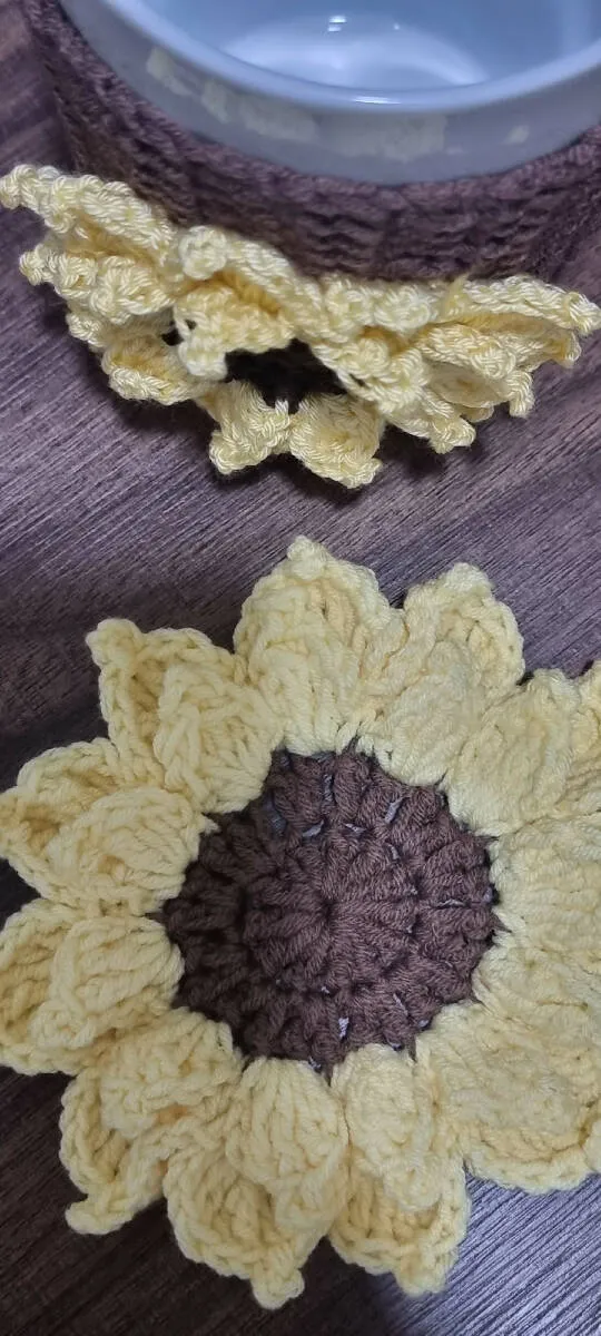 Handmade by rf Sunflower Mug Cover and Coaster