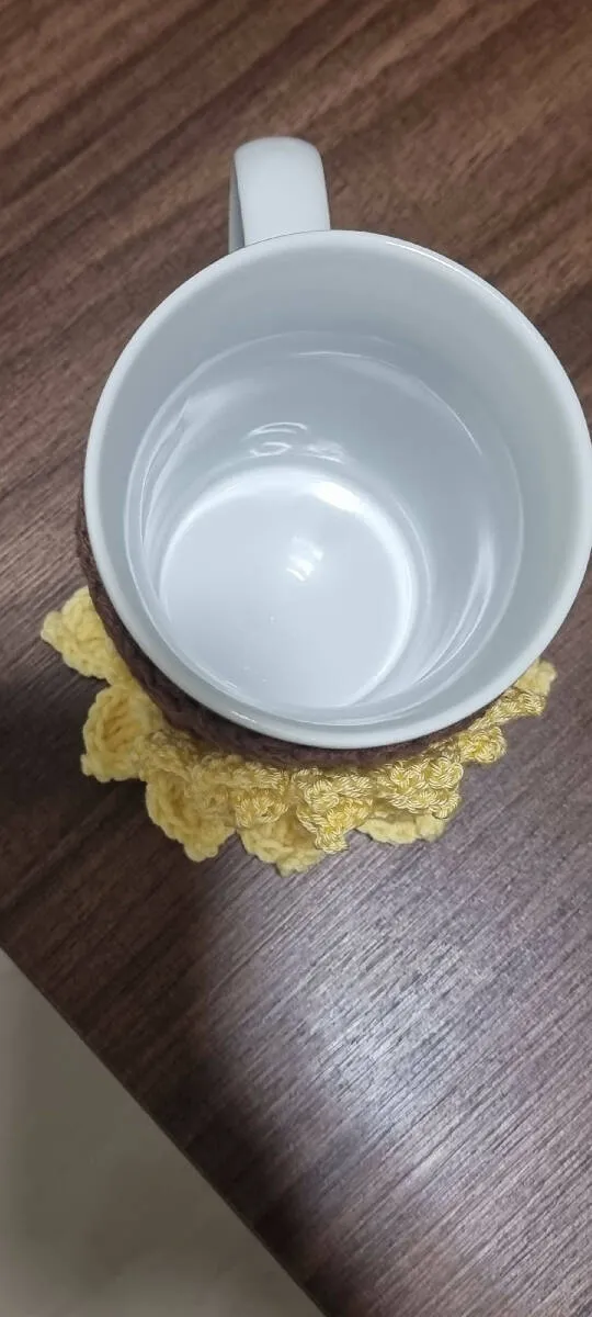 Handmade by rf Sunflower Mug Cover and Coaster