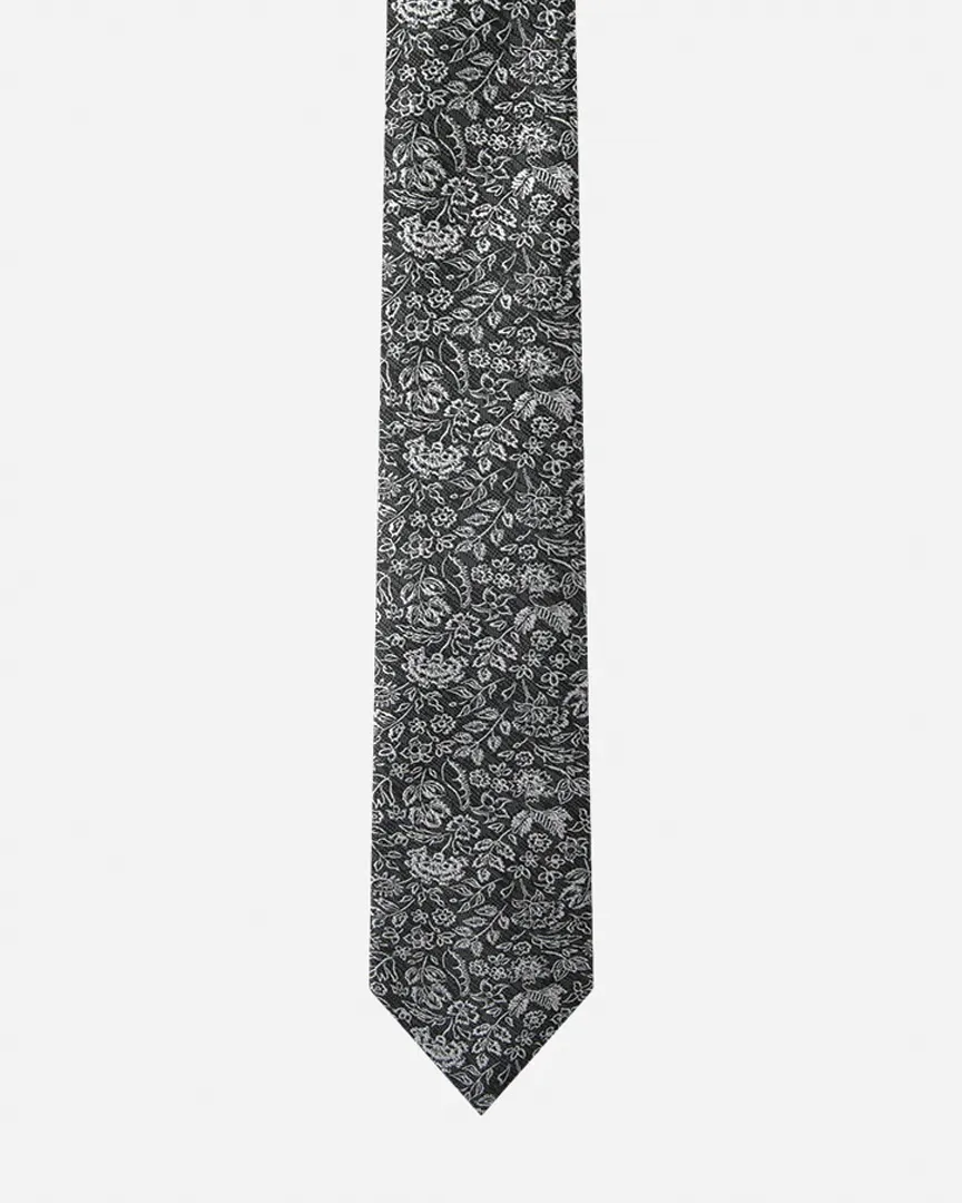 Immortal Floral Tie Black