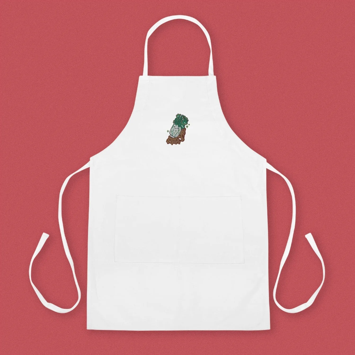 Jadeite Cabbage (Bok Choy) Embroidered Apron