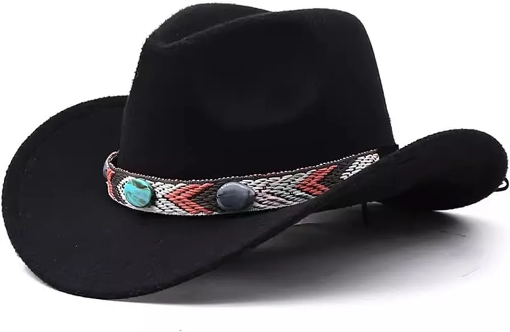 Jazz Cap Decorative Cowboy Hat Jazz Hat Travel Photo Cap Fedora Hat for Women and Men