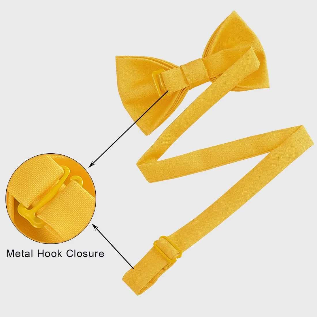 Kajeer Classic Pre-Tied Mens Bow Ties Formal Adjustable Solid Tuxedo Bowtie for for Adults & Children