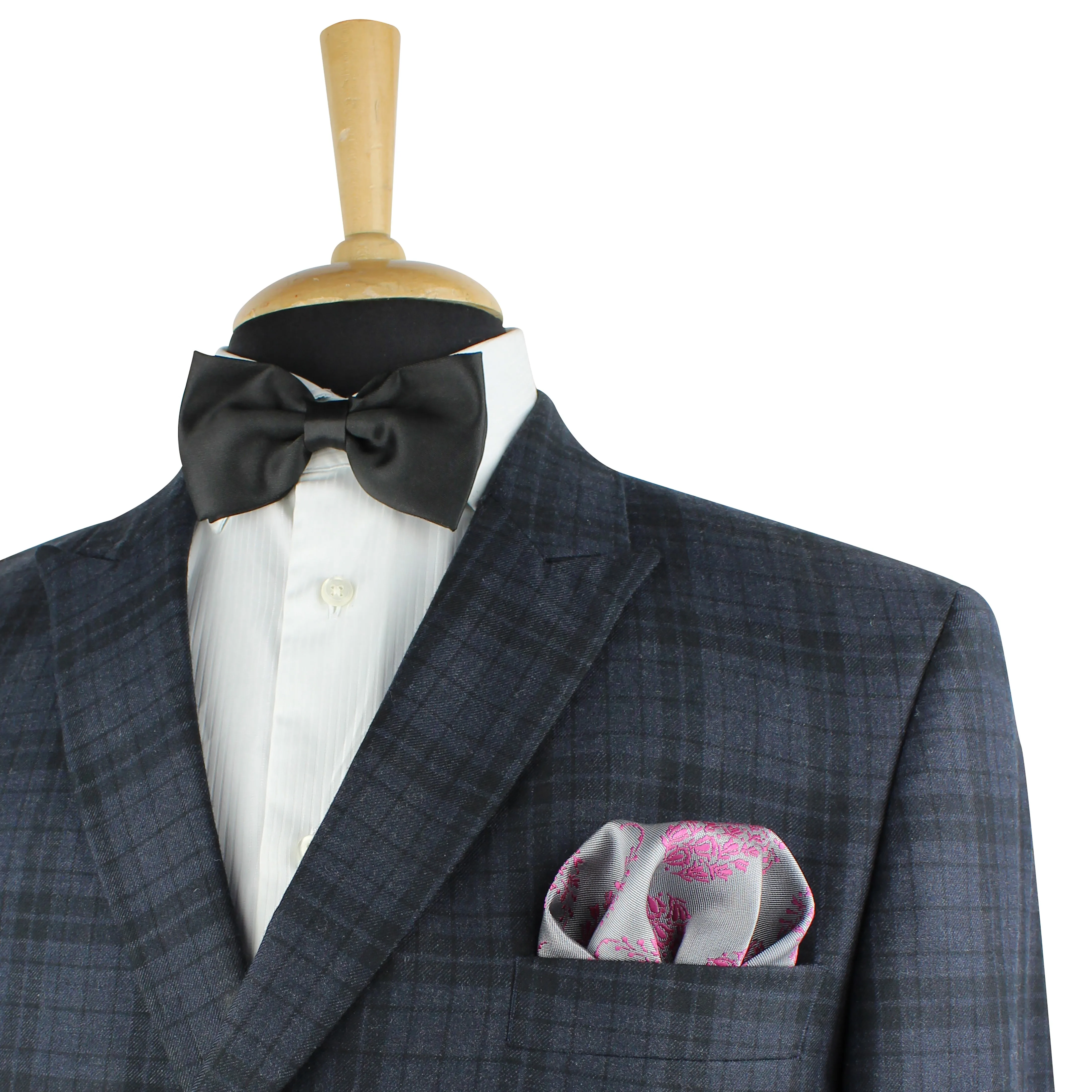 Kovove Gray Floral Necktie and Pocket Square Gift Box