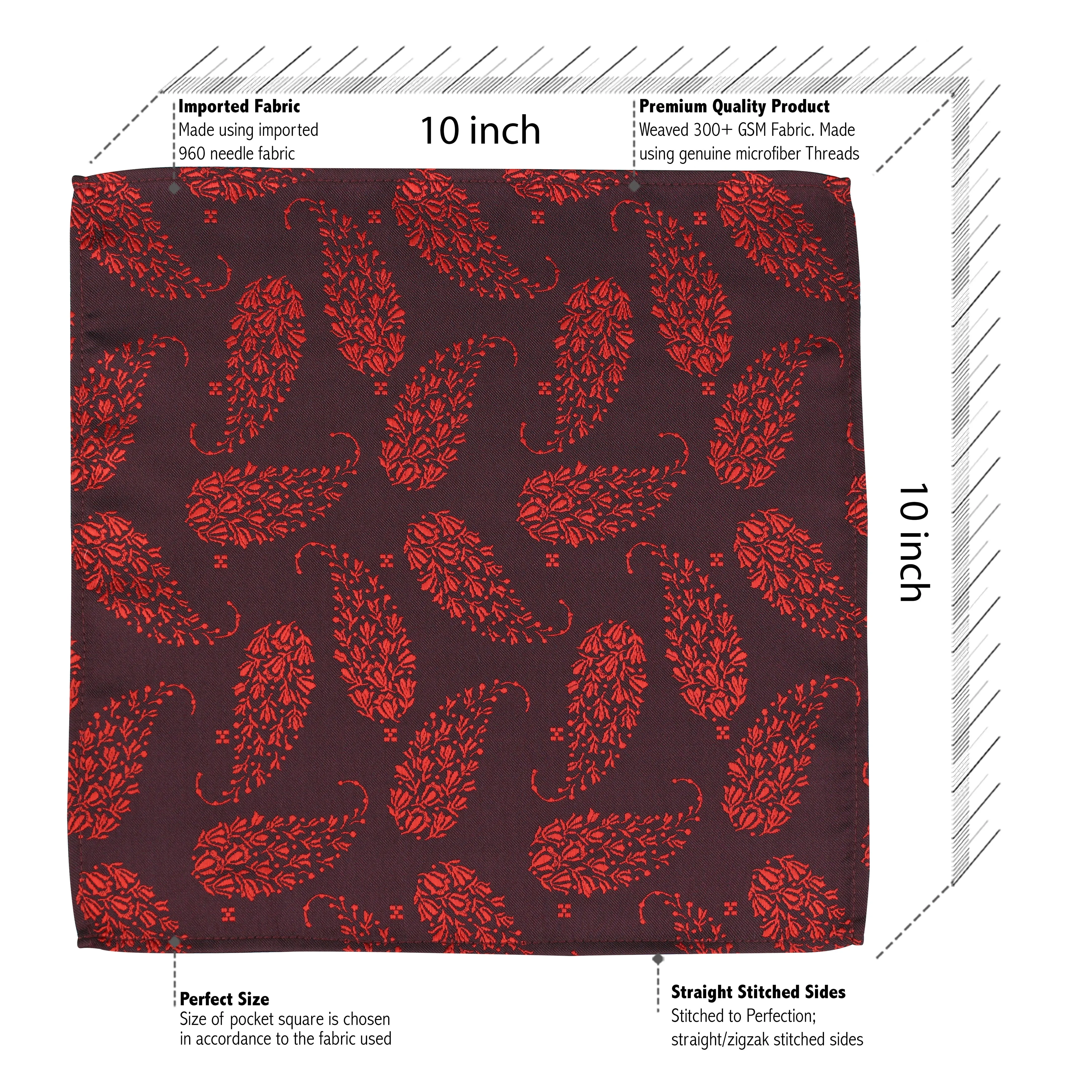 Kovove The Twining Paisley Maroon Necktie and Pocket Square Gift Box