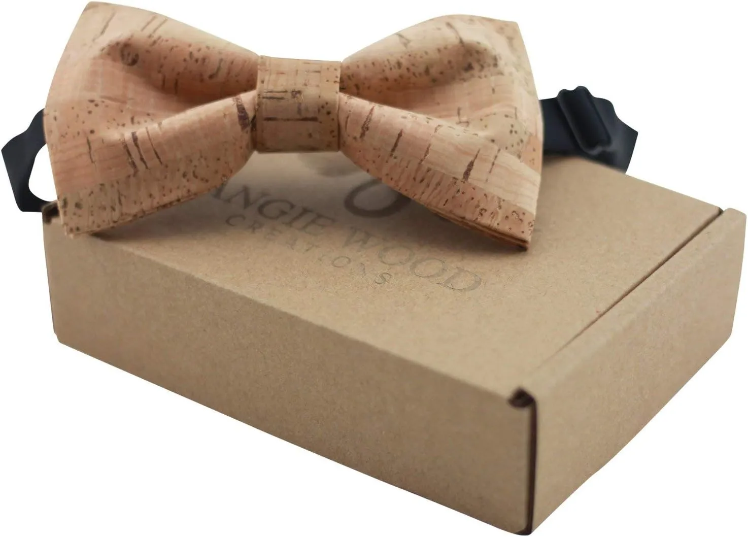 Large Butterfly Cork Bow Tie with Adjustable Neckband