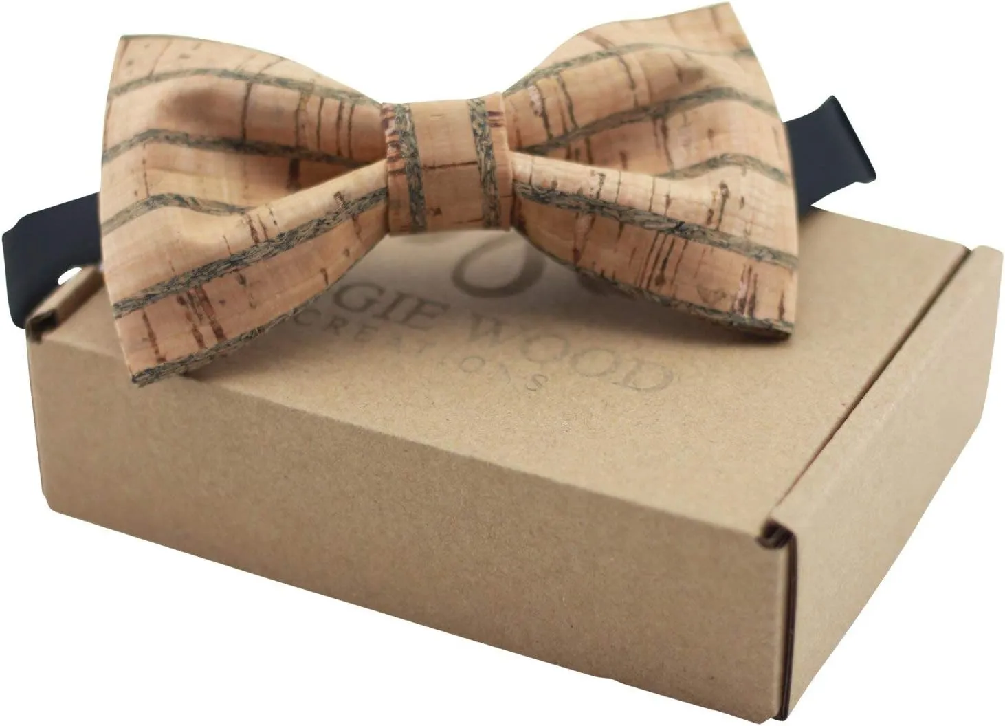Large Butterfly Cork Bow Tie with Adjustable Neckband