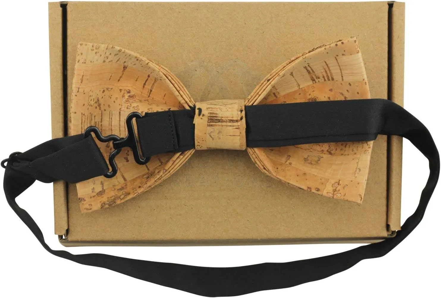 Large Butterfly Cork Bow Tie with Adjustable Neckband