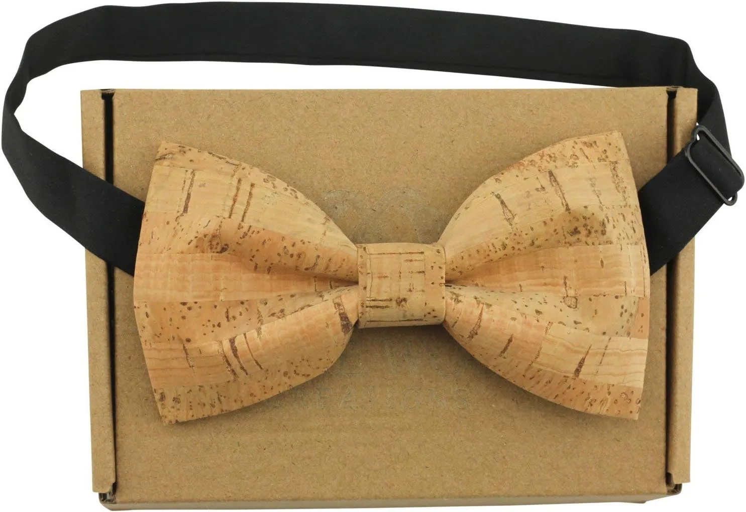 Large Butterfly Cork Bow Tie with Adjustable Neckband