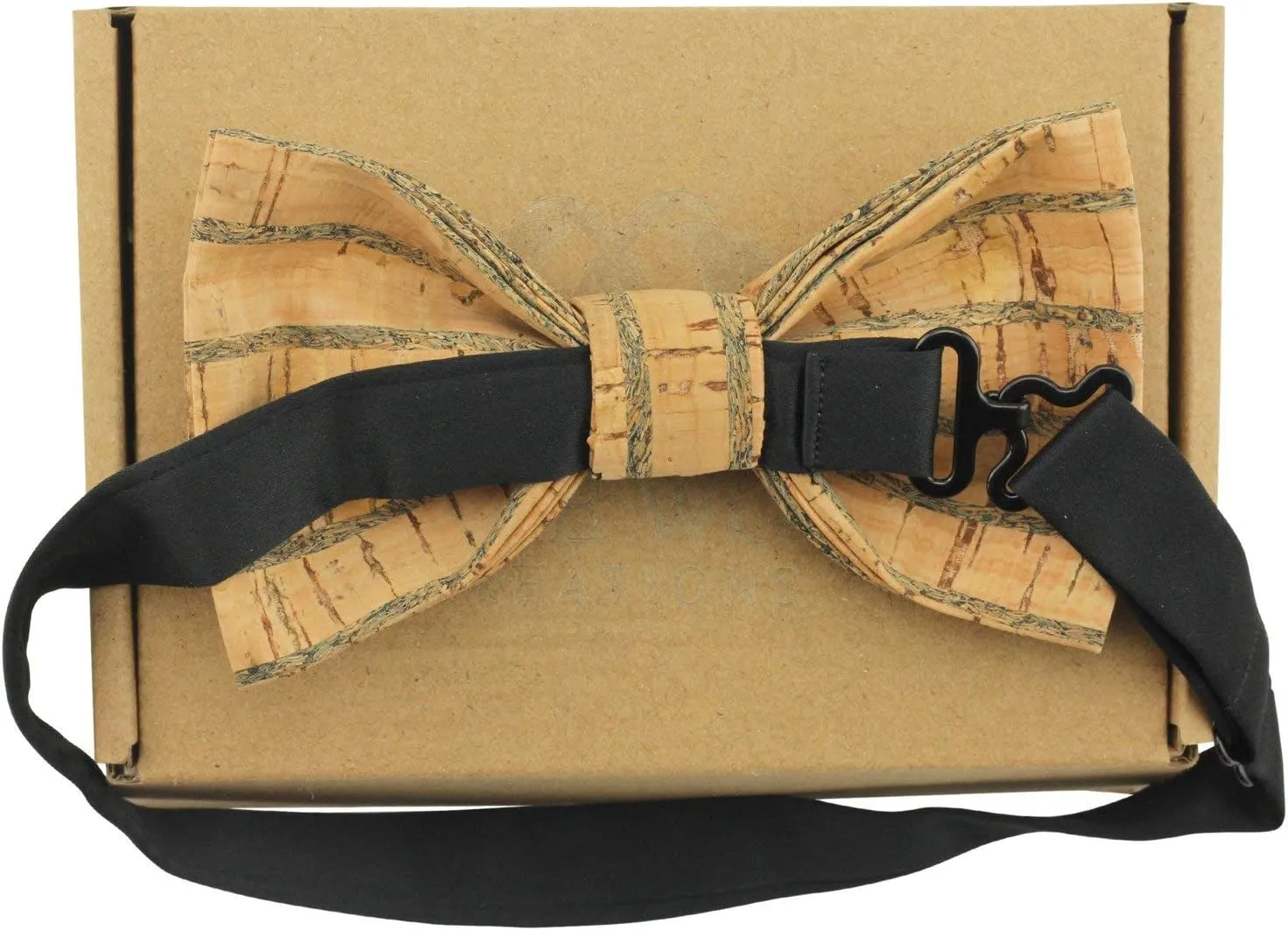 Large Butterfly Cork Bow Tie with Adjustable Neckband