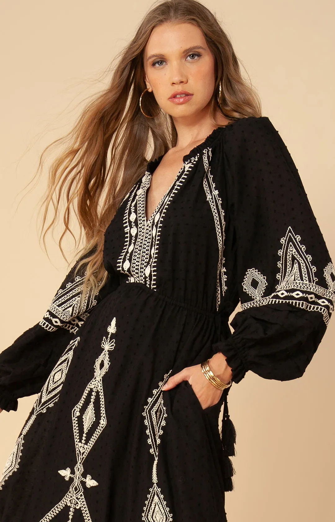 Lily Embroidered Maxi Dress