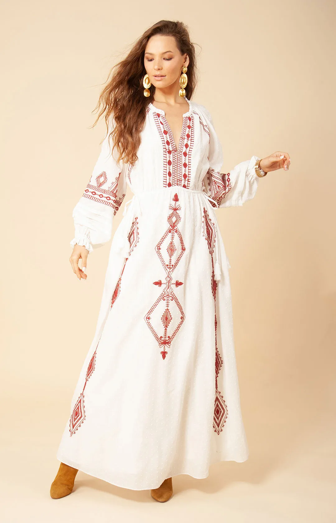 Lily Embroidered Maxi Dress