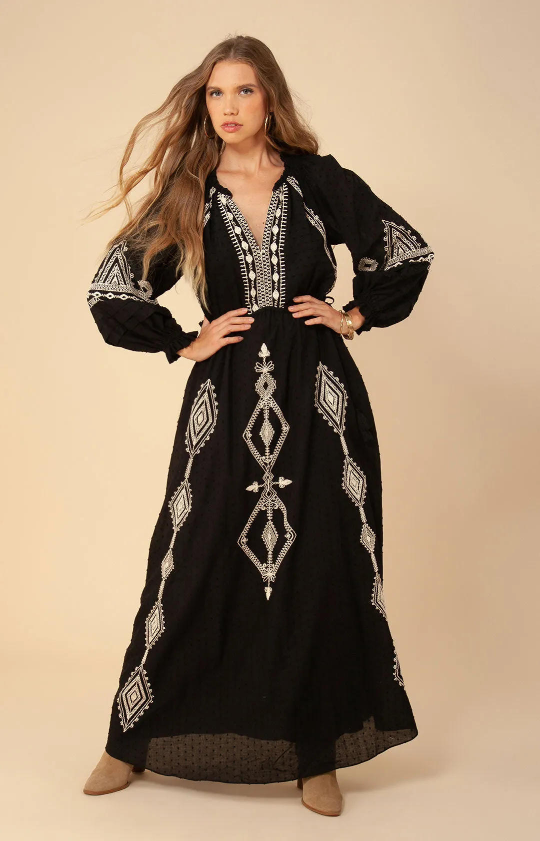 Lily Embroidered Maxi Dress