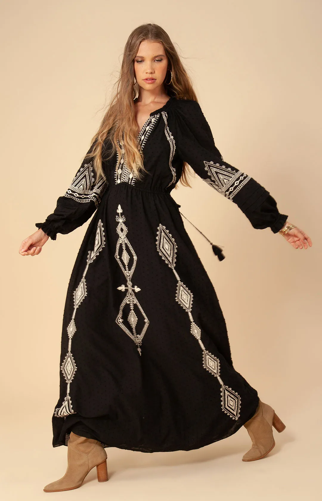 Lily Embroidered Maxi Dress