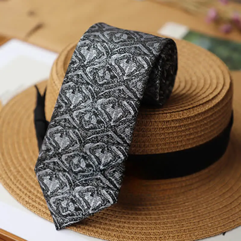 Men's Shade of Gray Exotic Mystery Geometric Necktie