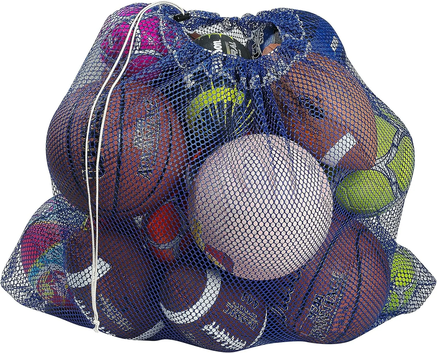 Mesh Equipment Bag - 32 x 36 and 24 x 36 - Adjustable, sliding drawstring cord closure. Perfect mesh bag for parent or coach, making it easy to transport and keeping your sporting gear organized.