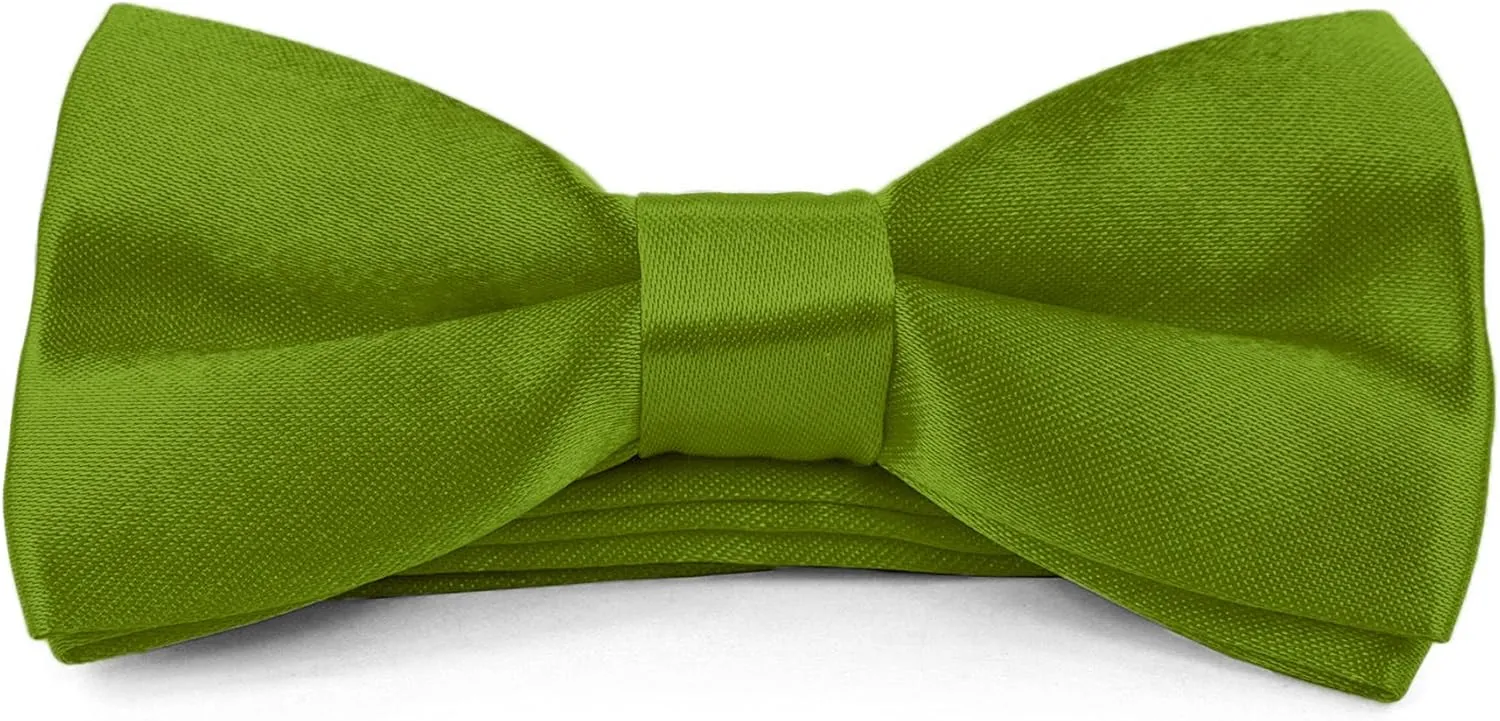 Moda Di Raza Boys Bowtie Pre-Tied Satin Formal Tuxedo Bowtie Adjustable Length Satin Kids Bow Tie