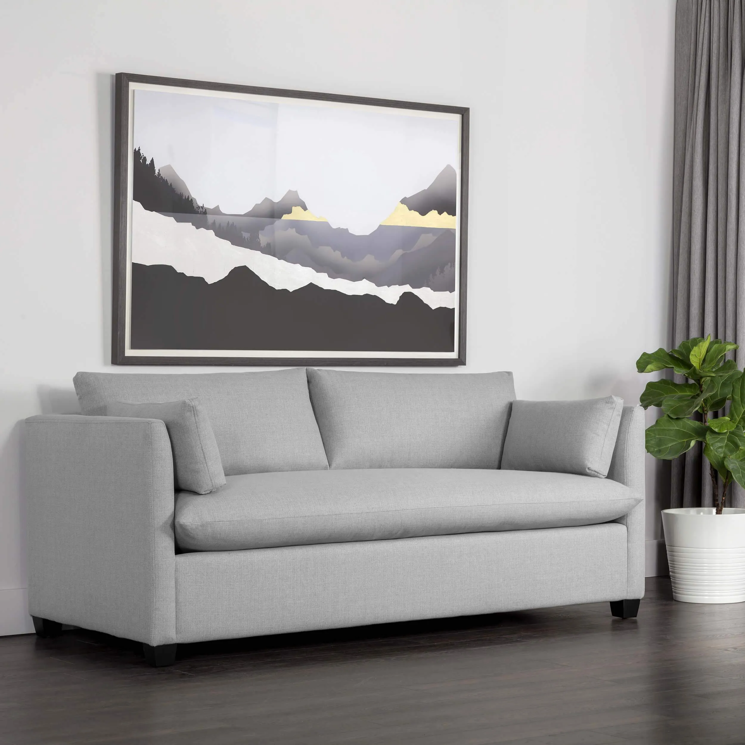 Nico Sofa Bed, Queen, Broderick Charcoal