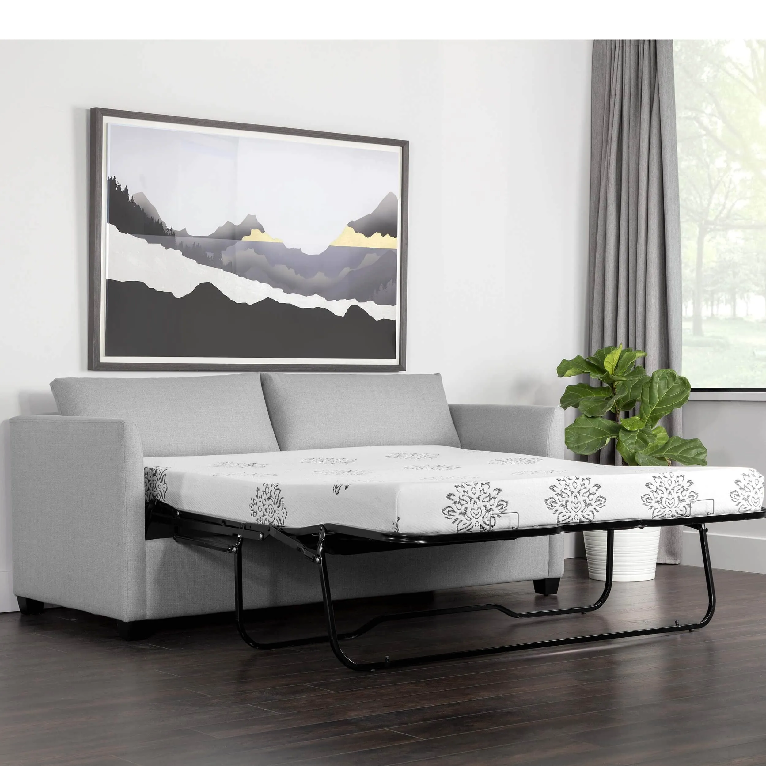 Nico Sofa Bed, Queen, Broderick Charcoal