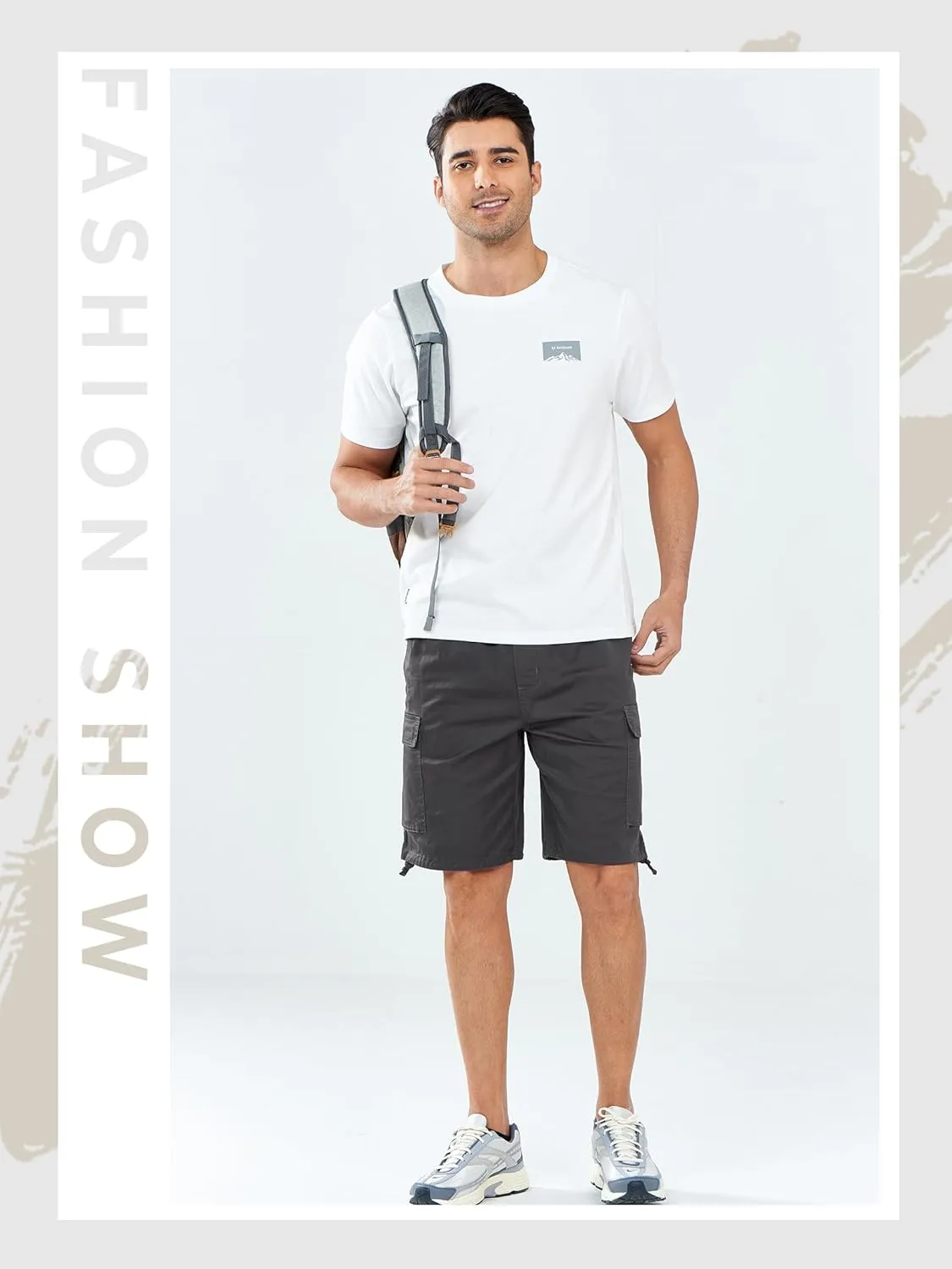 NORTHYARD Mens Twill Casual Cotton Cargo Shorts Drawstring Elastic Waist & 6 Pockets Classic Work Shorts for Men